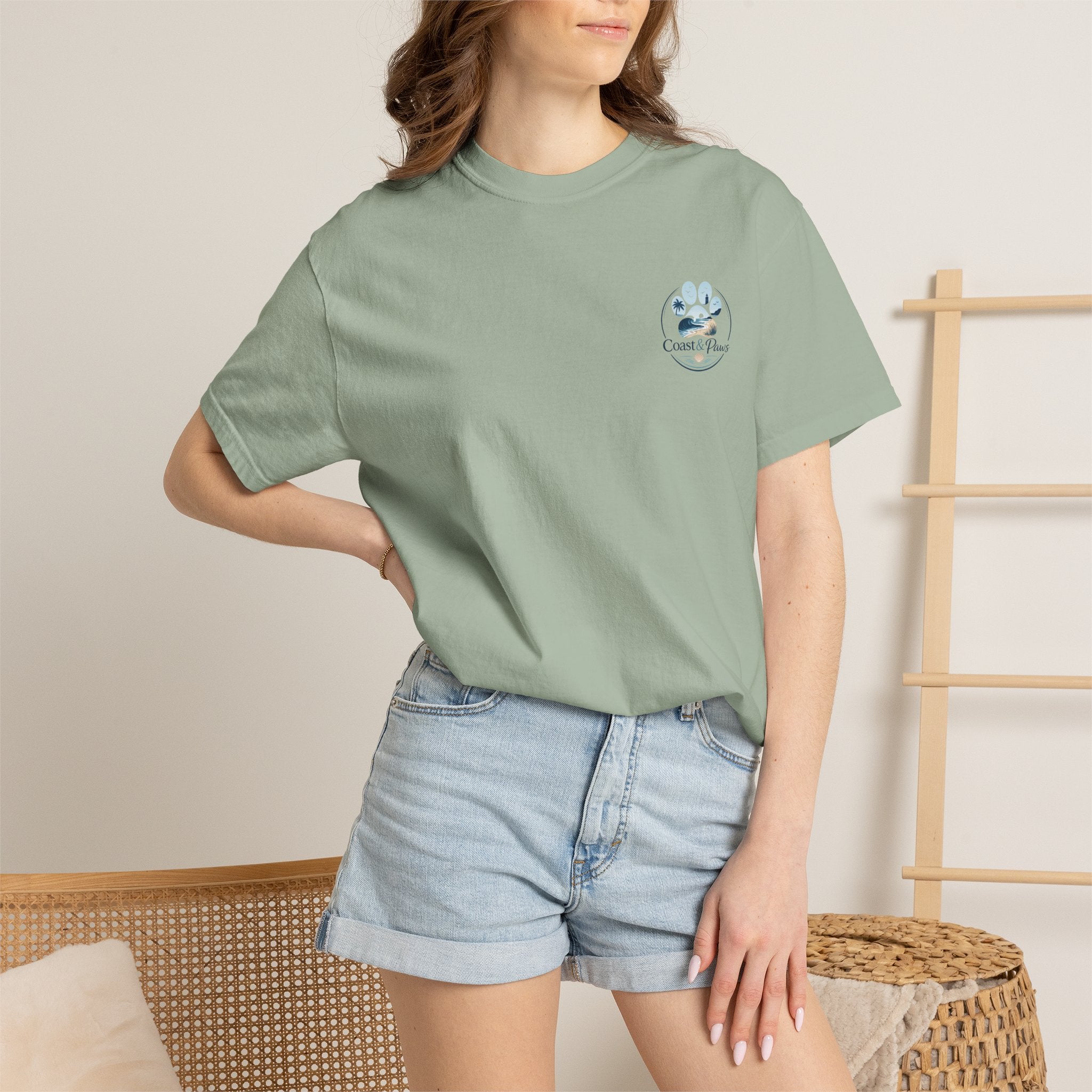 Coast & Paws Signature (Coastal Blue) Unisex Garment-Dyed T-shirt