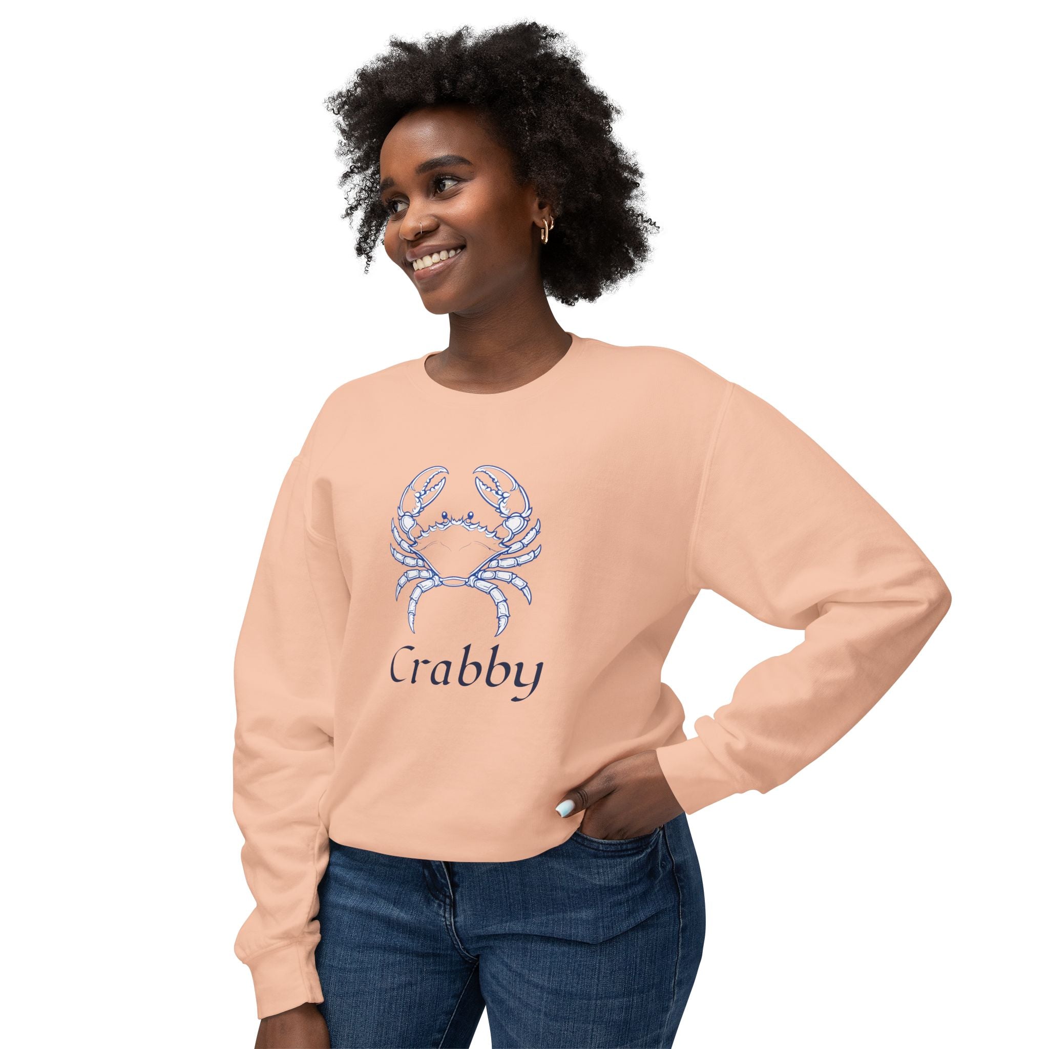 Crabby Blue Crab Sweatshirt — Coastal Nautical Crewneck