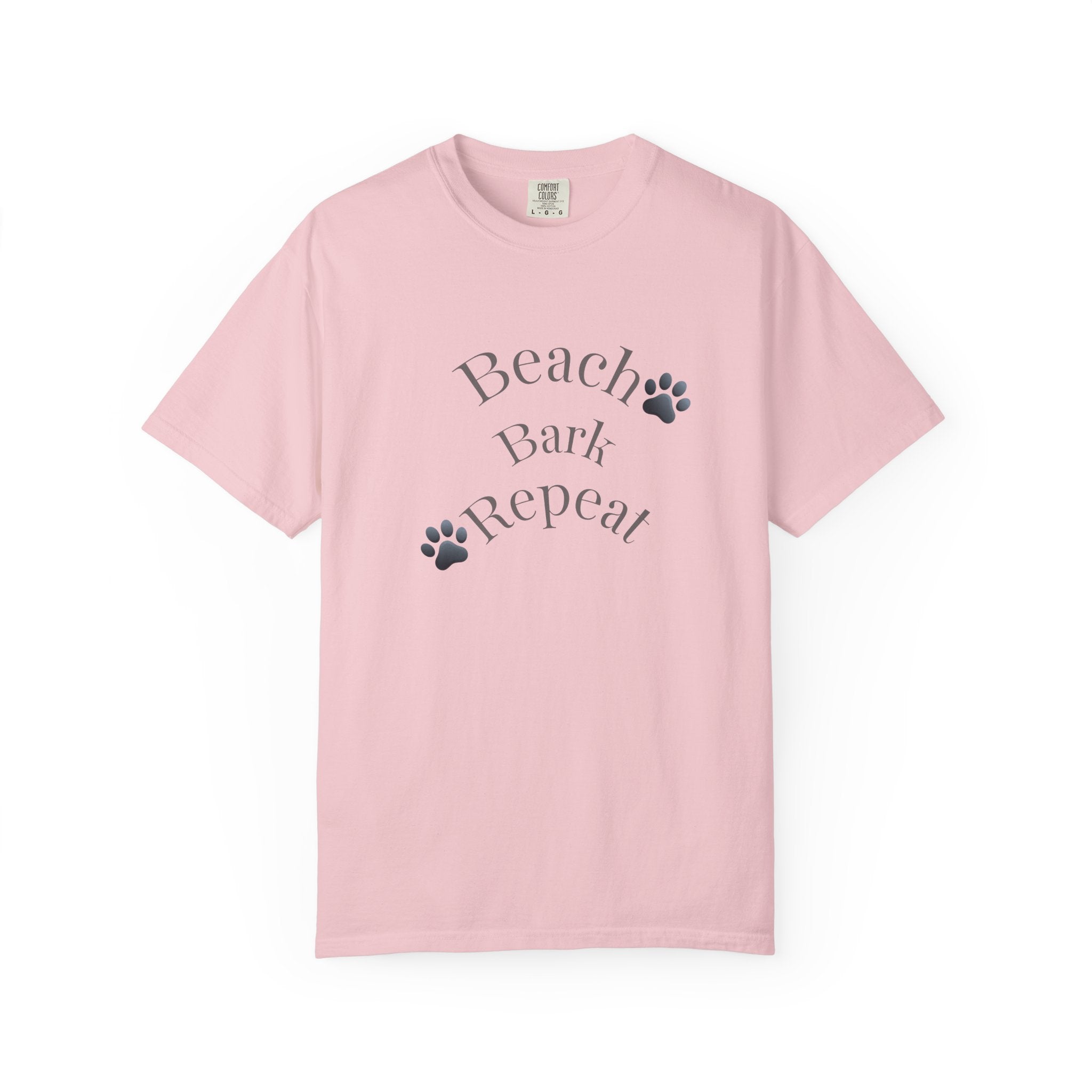 Beach Bark Repeat T-Shirt — Casual Dog Lover Tee