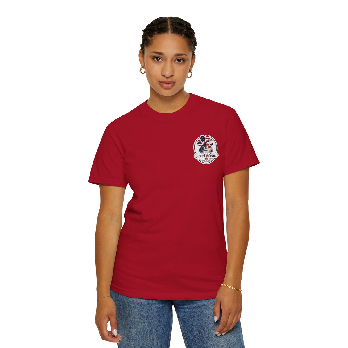 Coast & Paws Signature (Red, White & Blue) Unisex Garment-Dyed T-shirt