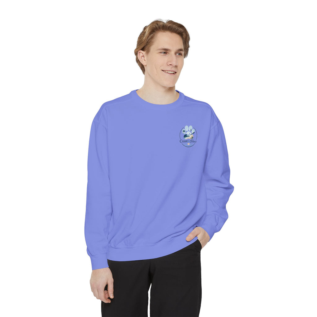 Paws in the Sand Sweatshirt | Anchor Paw Print Nautical Beach Design