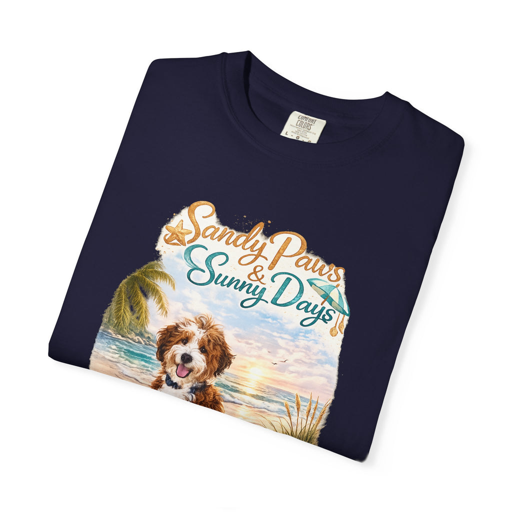 Sandy Paws Sunny Days T-Shirt — Unisex Comfort Colors Graphic Tee