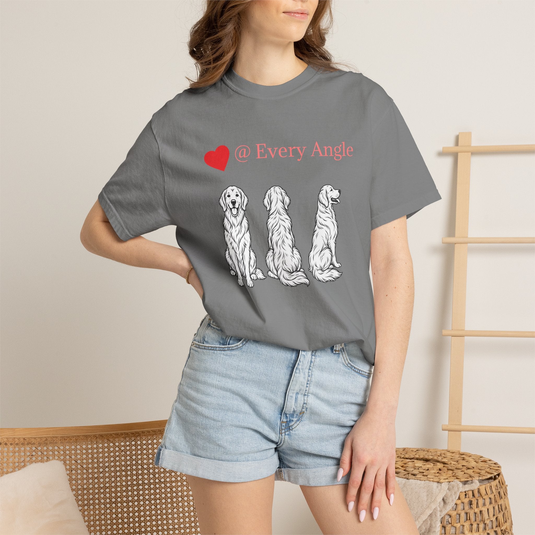 Golden Retriever Love T-Shirt — “@ Every Angle” Dog Portrait Tee - We can Customize with your dog breed