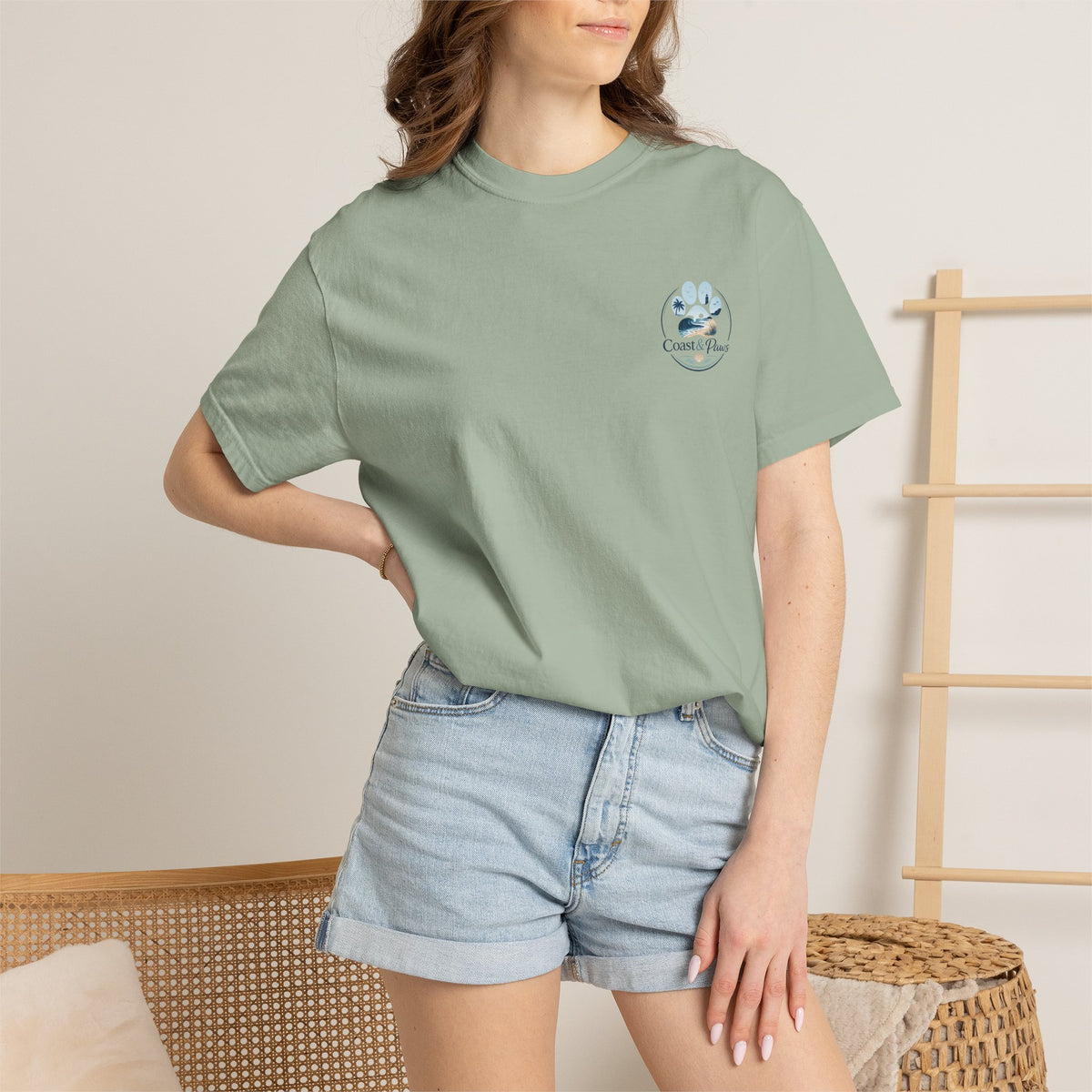 Coast & Paws Signature (Coastal Blue) Unisex Garment-Dyed T-shirt