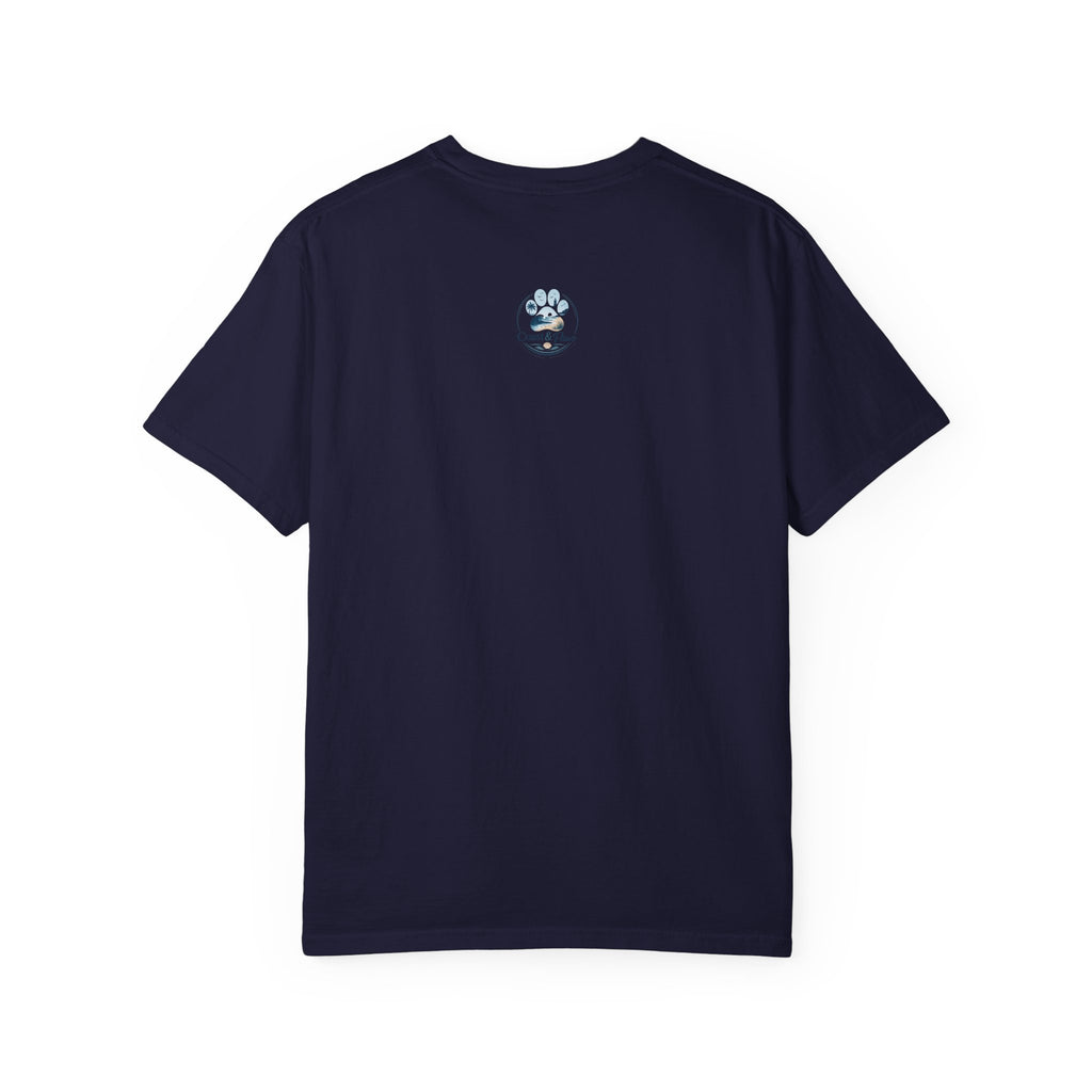 Ocean Paw Surf T-Shirt — Beach Sunset Paw Print Tee