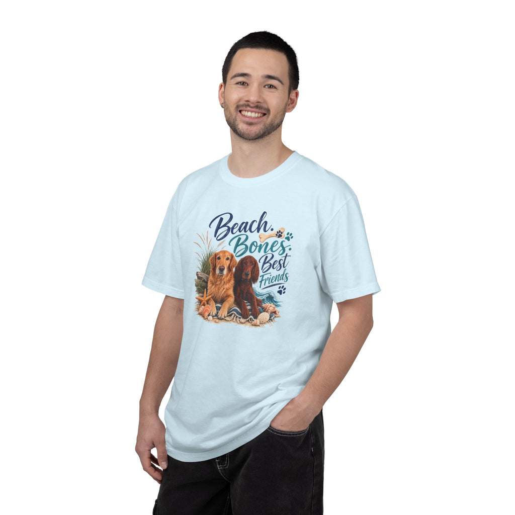 Beach Bones Best Friends Unisex Soft T-Shirt — Dog Lover Beach Tee