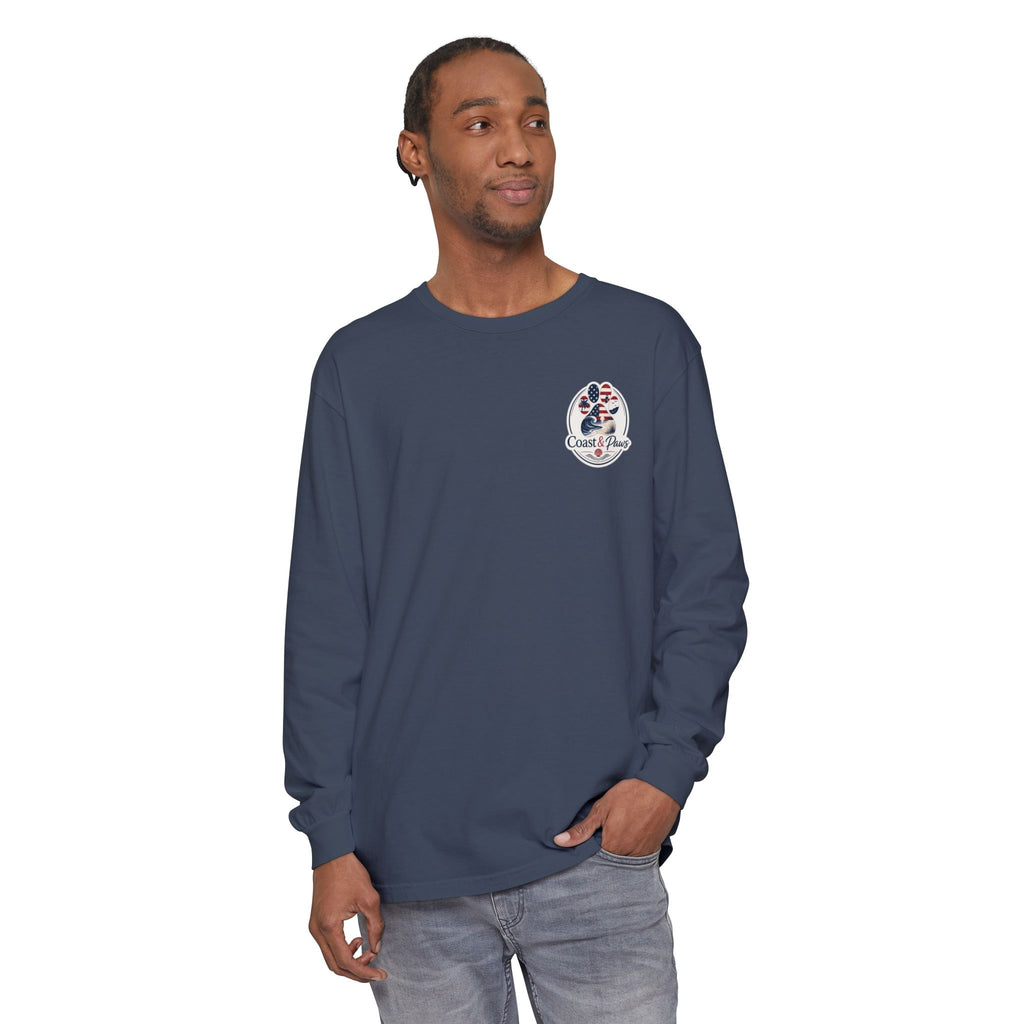 Patriotic Coast & Paws Signature Long Sleeve T‑Shirt