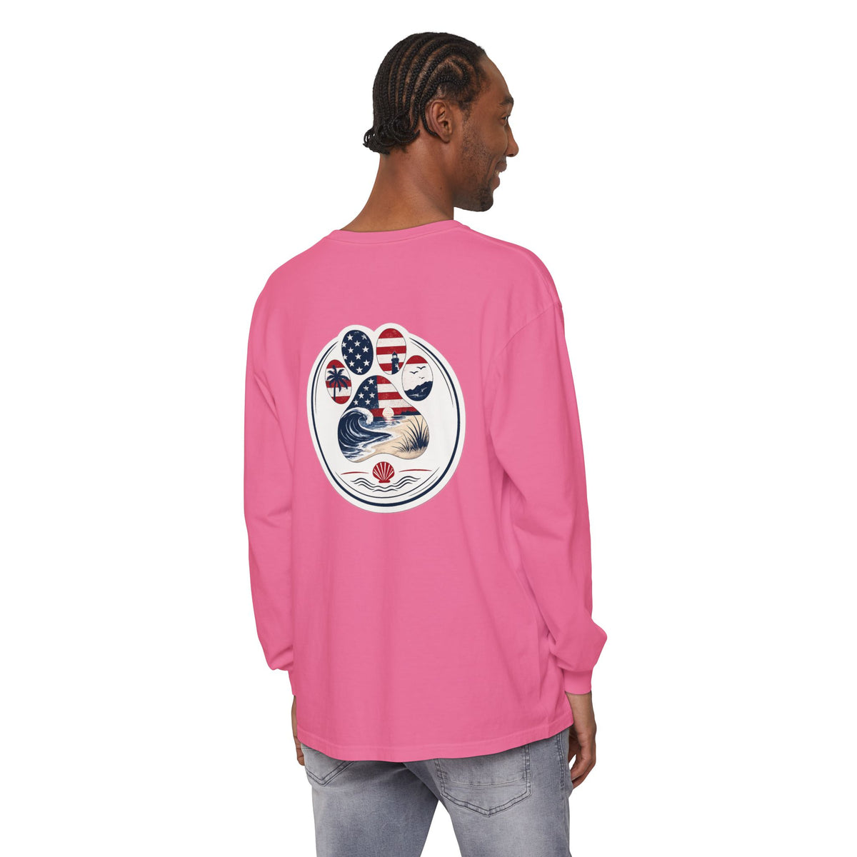 Patriotic Coast & Paws Signature Long Sleeve T‑Shirt