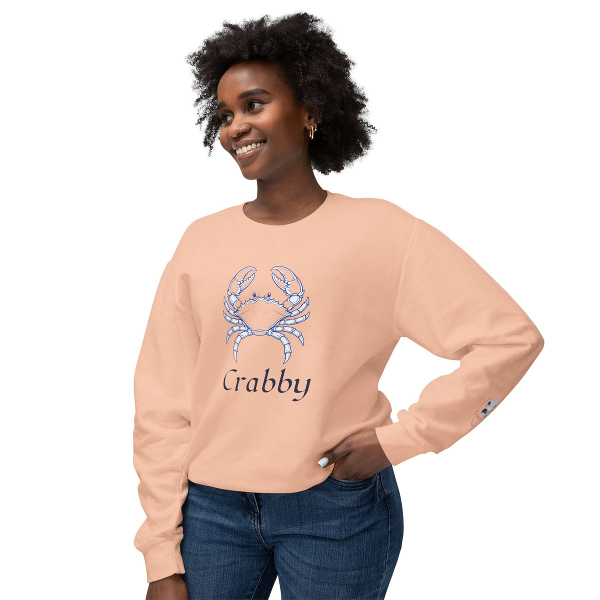 Crabby Blue Crab Sweatshirt — Coastal Nautical Crewneck