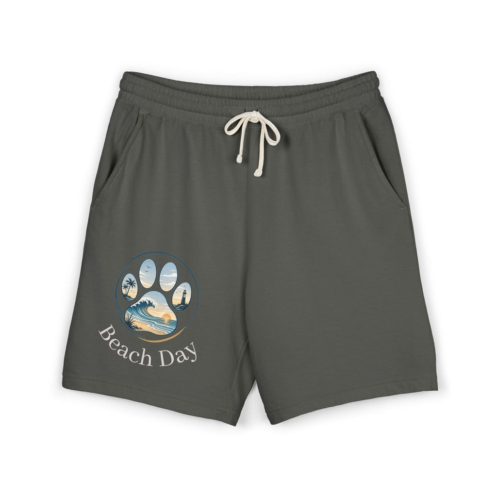 Beach Days Paw-Print Sweat Shorts — Lightweight Fleece Summer Lounge Shorts