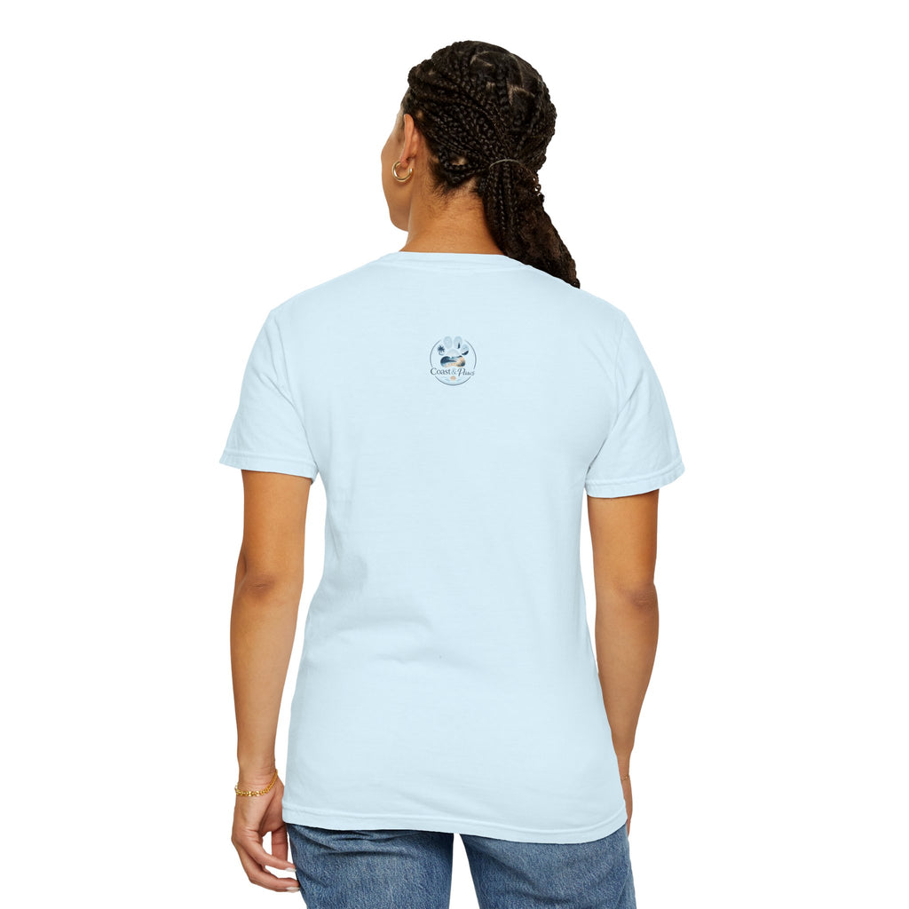 Ocean Paw Surf T-Shirt — Beach Sunset Paw Print Tee
