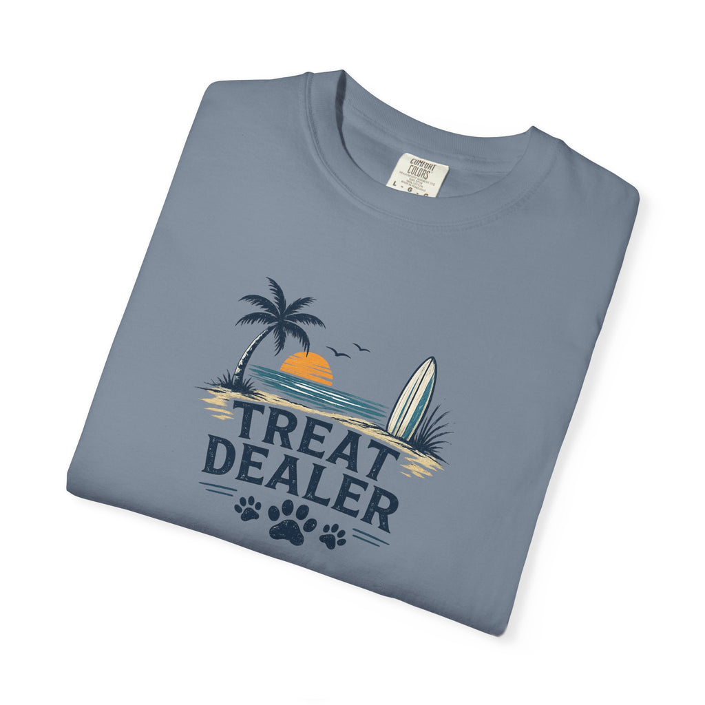 Treat Dealer Beach T-Shirt — Cute Dog Paw Surf Graphic