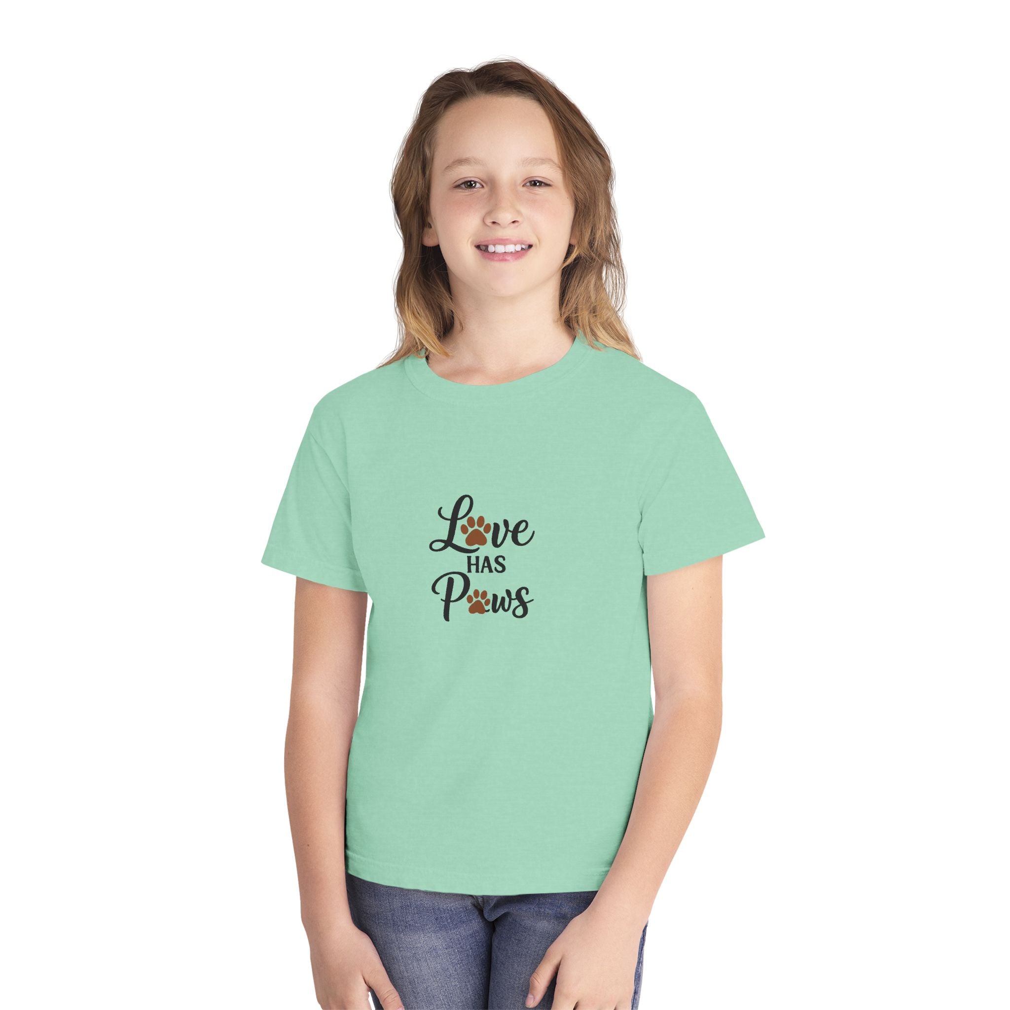 Youth Tee — "Love Has Paws" Puppy Lover Shirt
