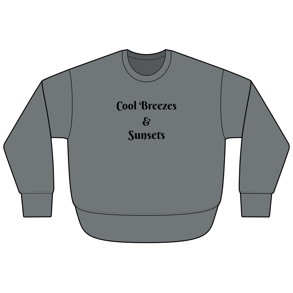 Cool Breezes & Sunsets Soft & Cozy Weekend Fleece Sweatshirt - Raw Edges