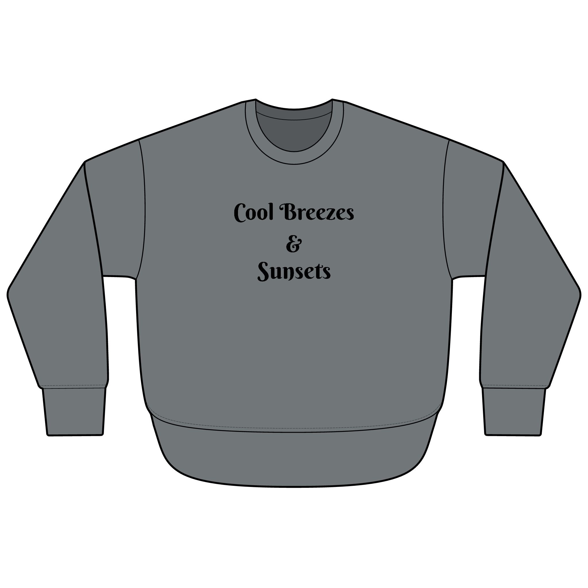 Cool Breezes & Sunsets Soft & Cozy Weekend Fleece Sweatshirt - Raw Edges