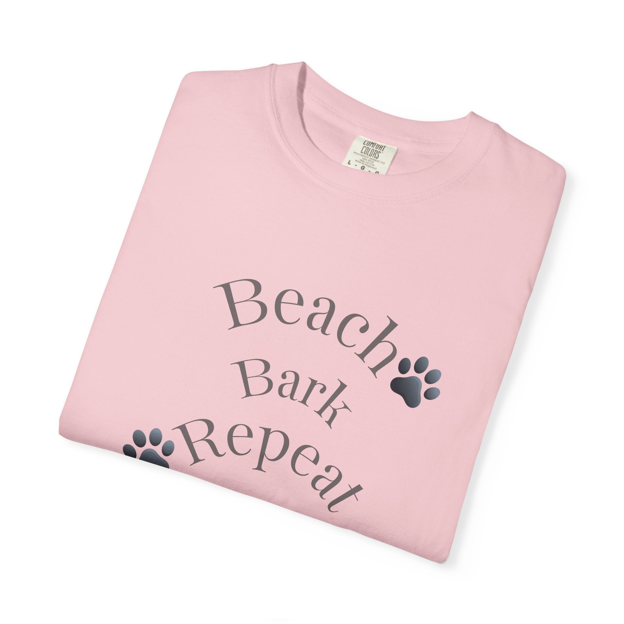 Beach Bark Repeat T-Shirt — Casual Dog Lover Tee