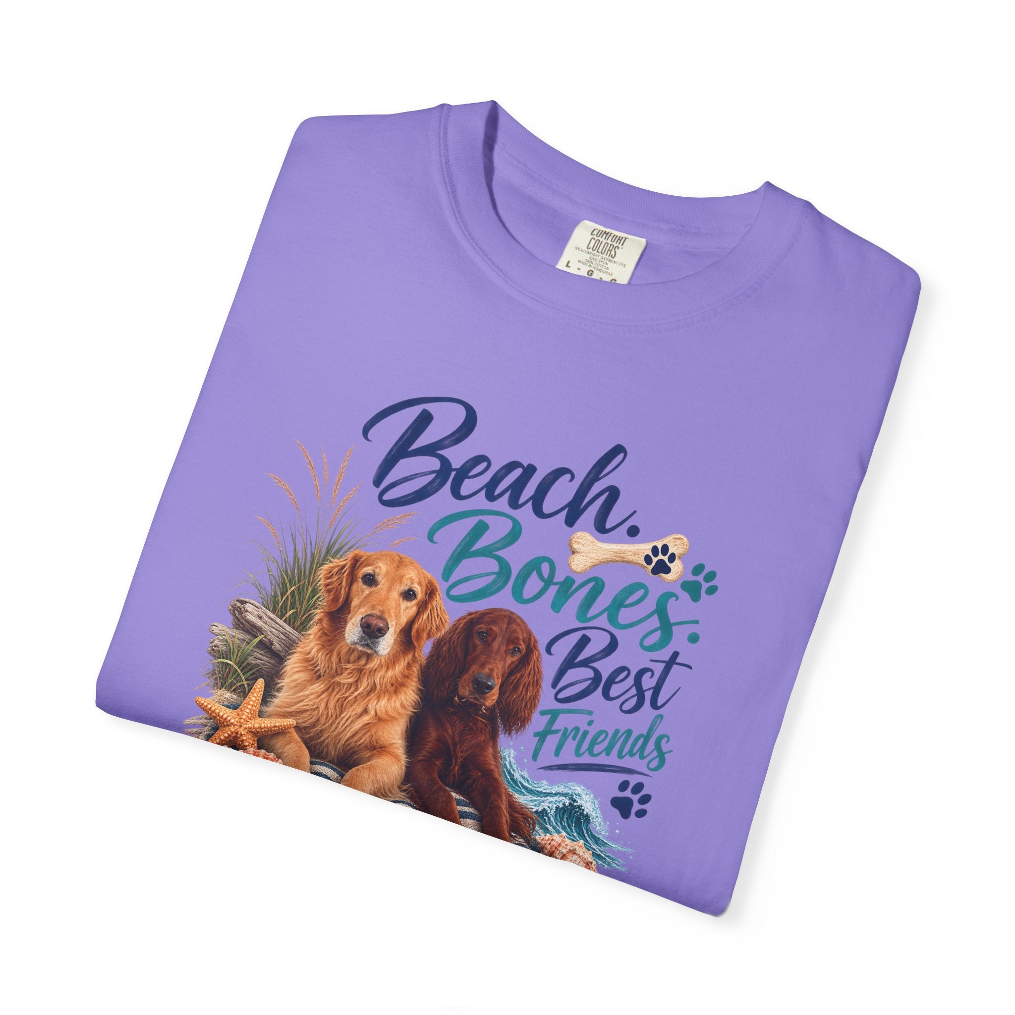 Beach Bones Best Friends Unisex Soft T-Shirt — Dog Lover Beach Tee