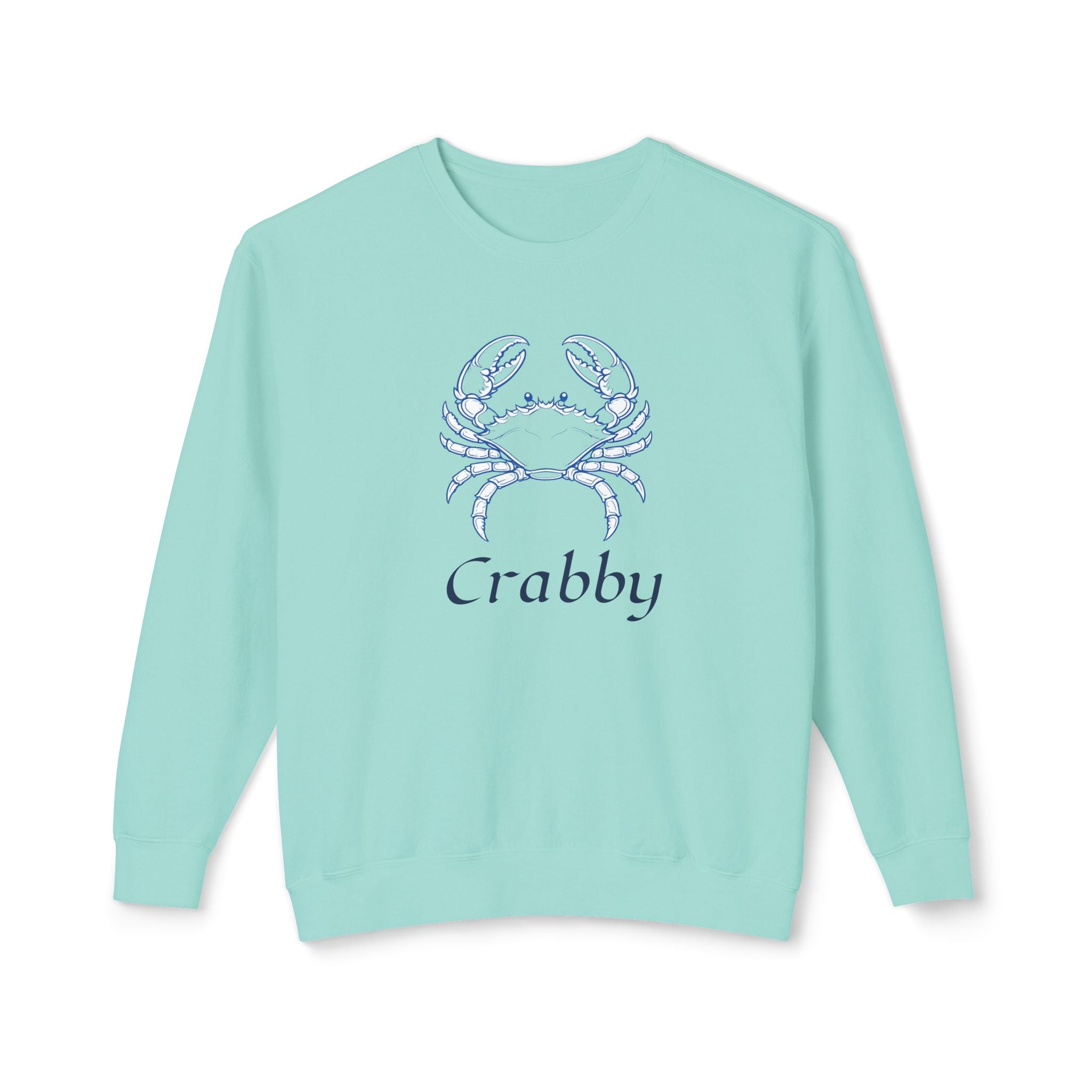 Crabby Blue Crab Sweatshirt — Coastal Nautical Crewneck