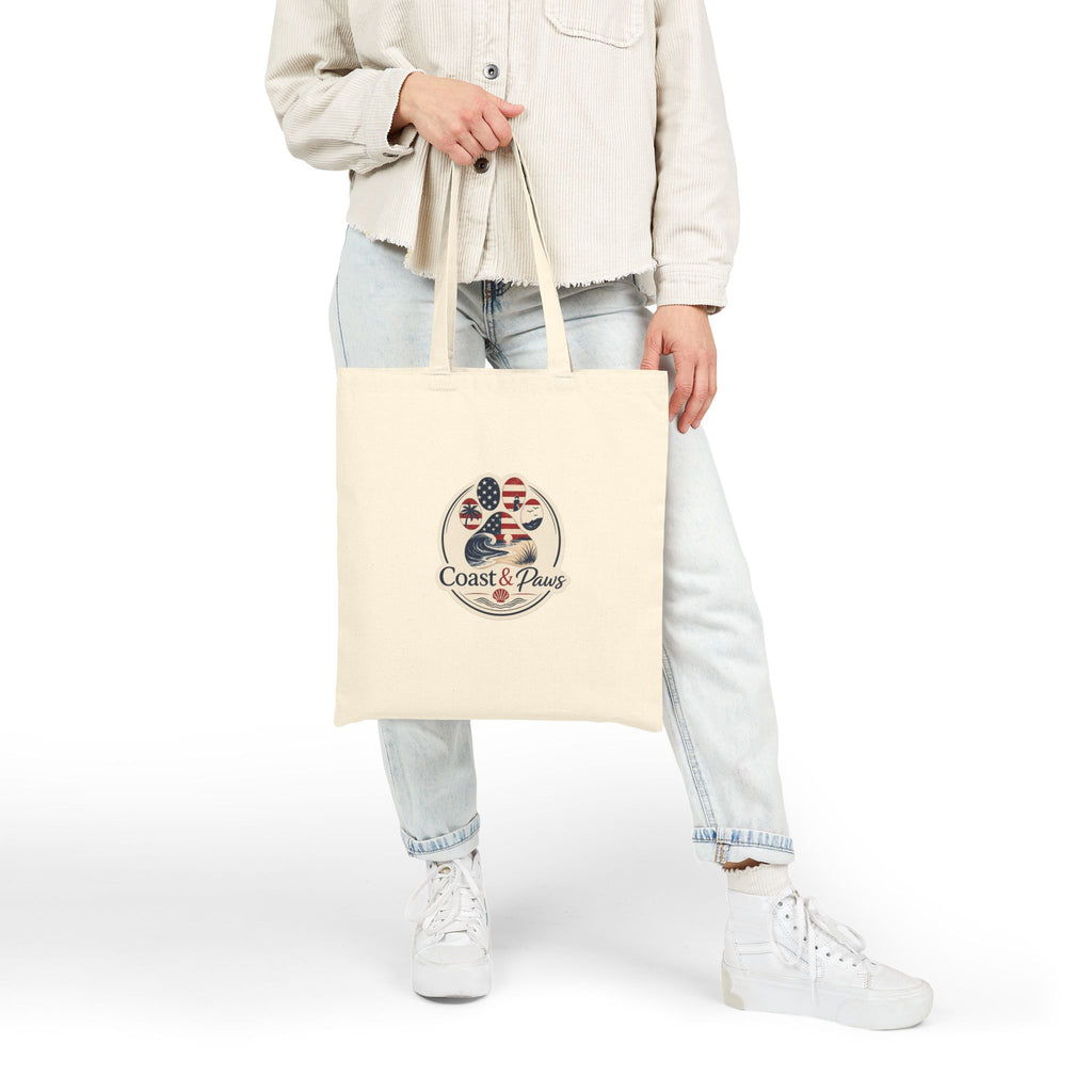 Coast & Paws American Flag Tote — Canvas Grocery & Beach Bag