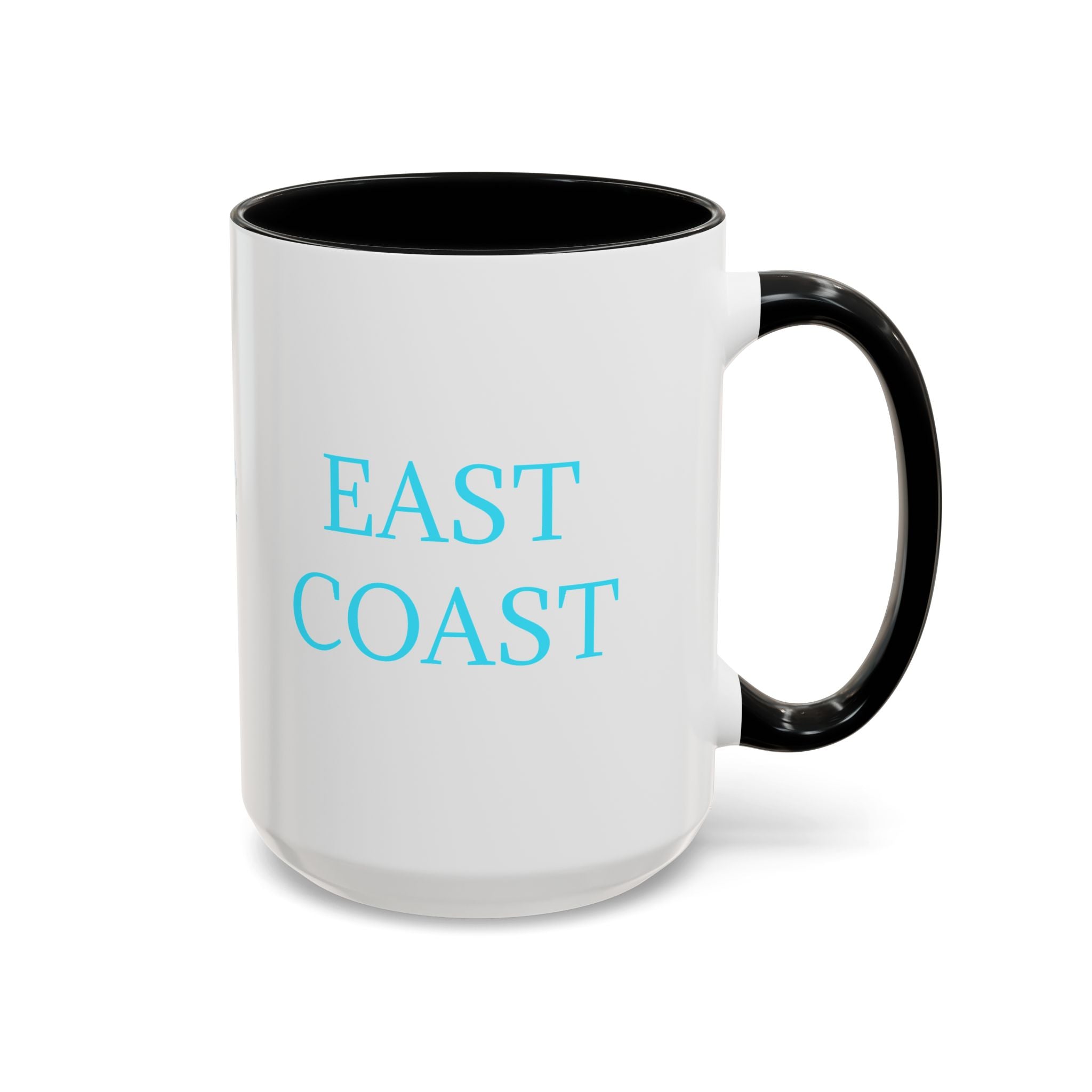 EAST Coast Coffee Mug — Coastal Blue Accent Ceramic Mug (11/15oz)
