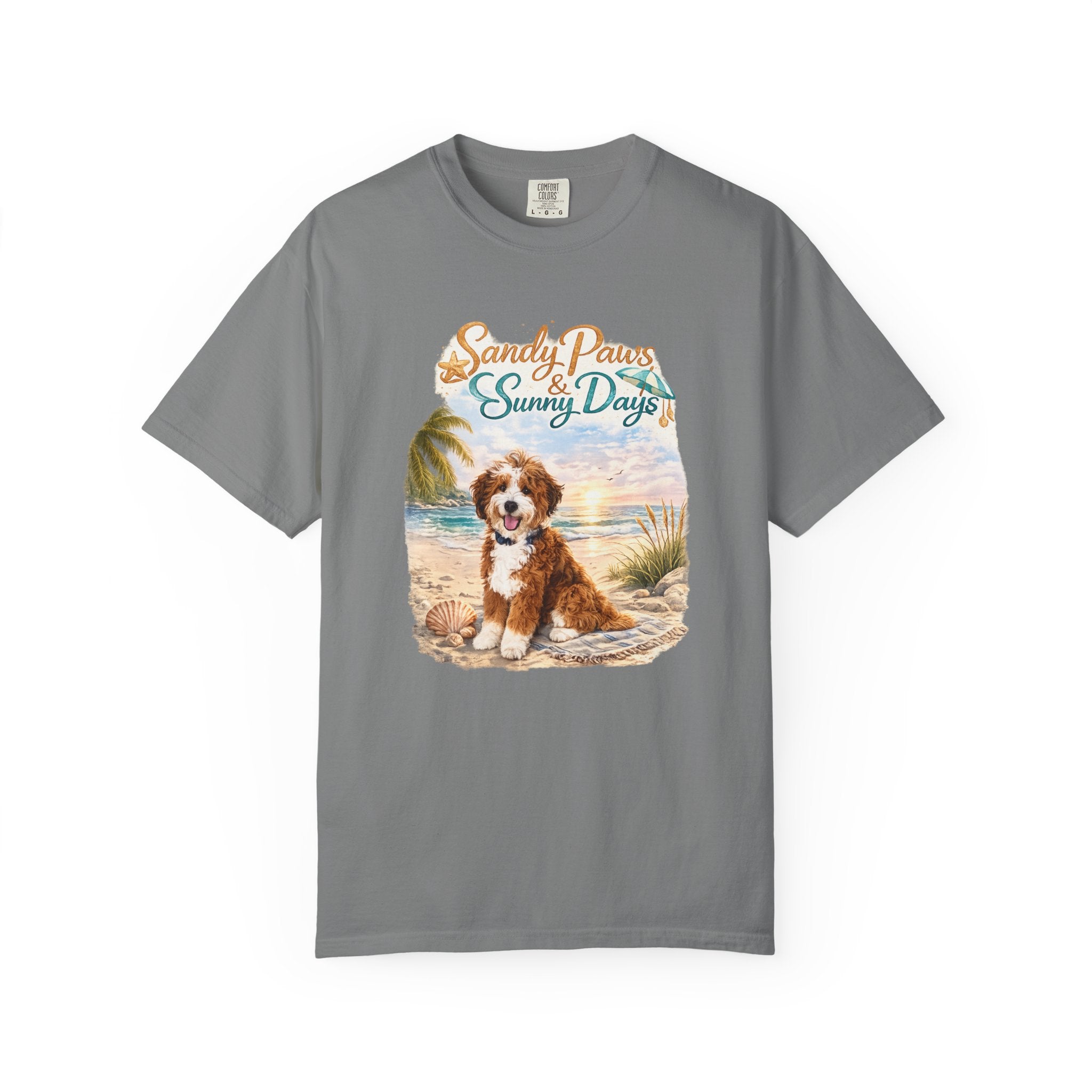 Sandy Paws Sunny Days T-Shirt — Unisex Comfort Colors Graphic Tee