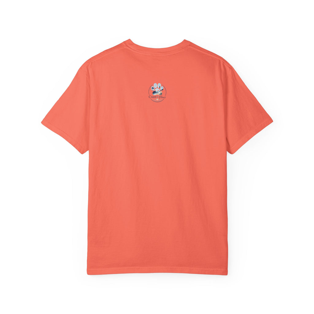 Ocean Paw Surf T-Shirt — Beach Sunset Paw Print Tee