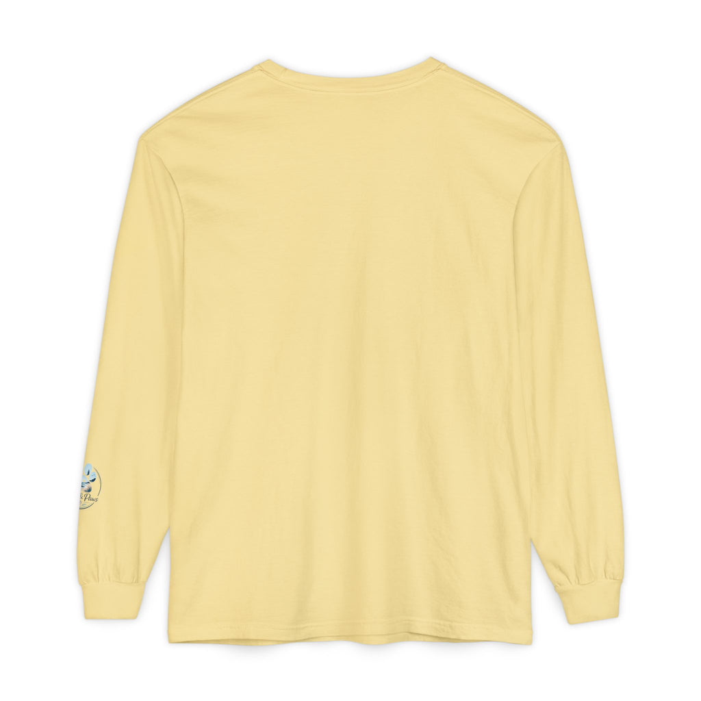 Jeep Girl Long Sleeve Tee — Fall Adventure Pumpkins & Dog Graphic