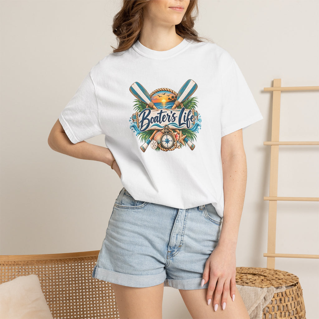 Boater's Life T-Shirt — Nautical Oars & Compass Beach Tee