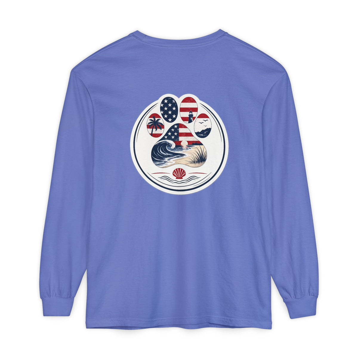 Patriotic Coast & Paws Signature Long Sleeve T‑Shirt