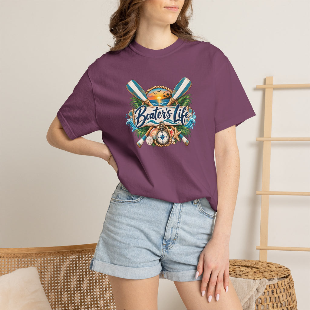 Boater's Life T-Shirt — Nautical Oars & Compass Beach Tee