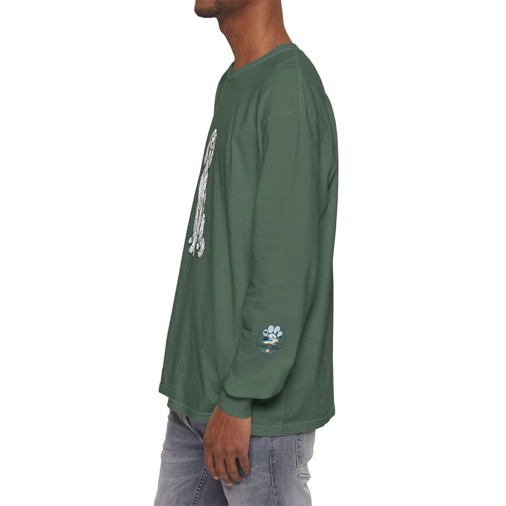 Irish Setter Unisex Long-Sleeve Tee with Coast & Paws logo on sleeve