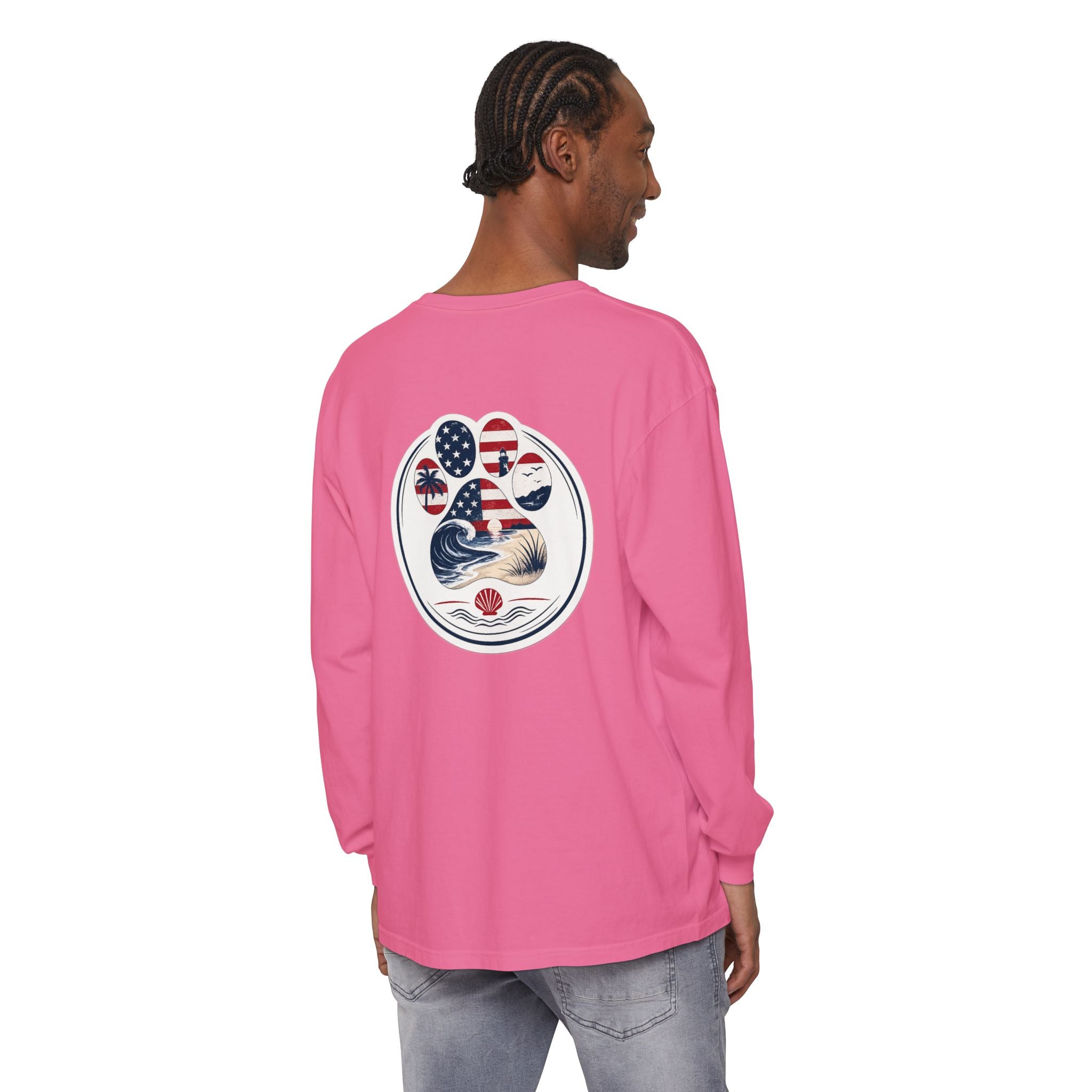 Patriotic Coast & Paws Signature Long Sleeve T‑Shirt