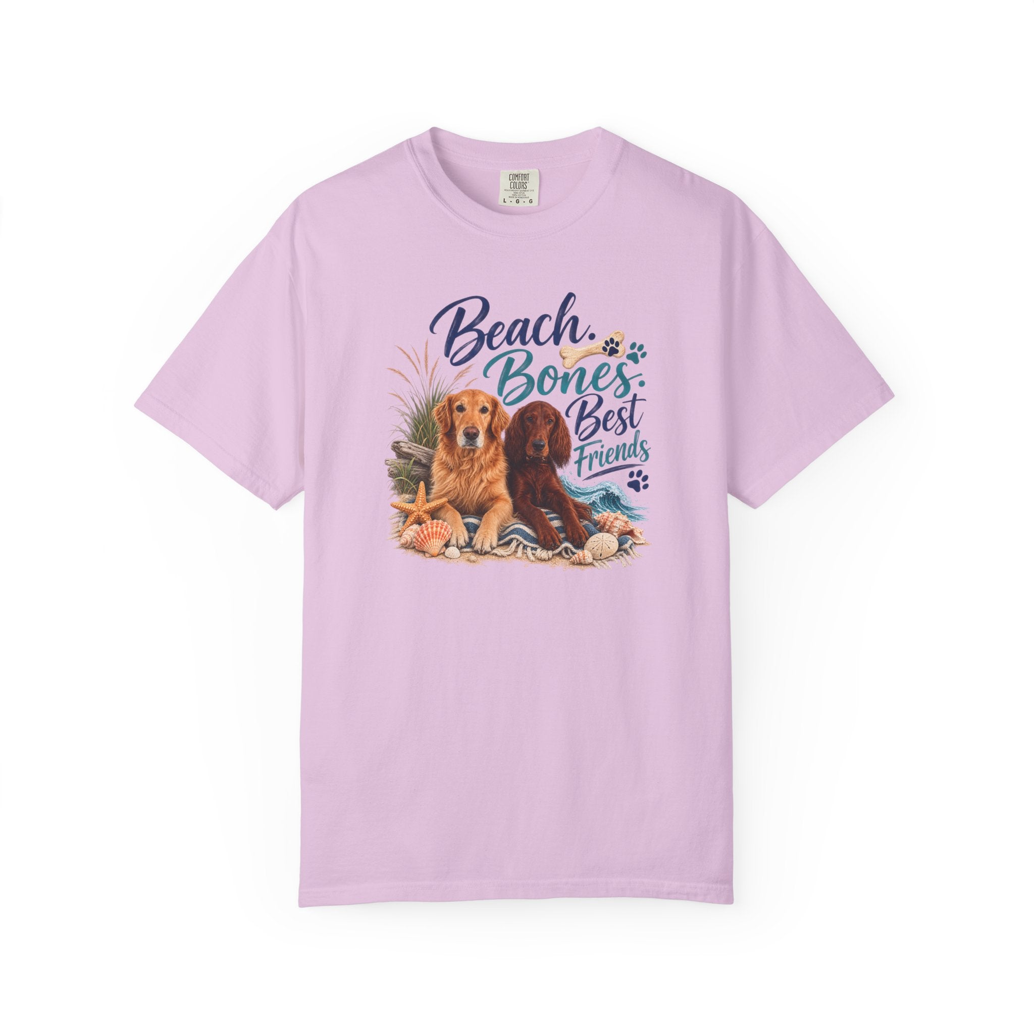 Beach Bones Best Friends Unisex Soft T-Shirt — Dog Lover Beach Tee