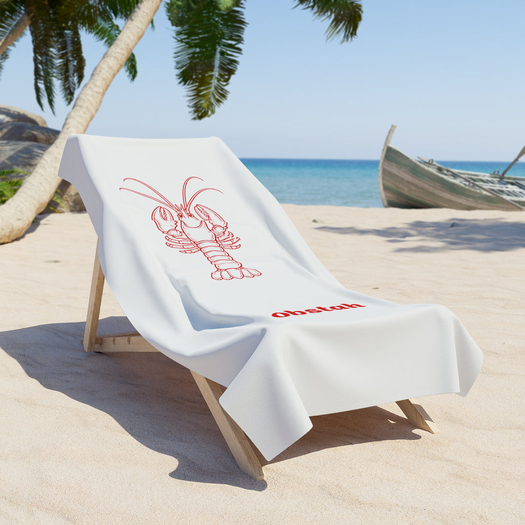 Lobstah Beach Towel — Red Lobster Graphic Coastal Towel