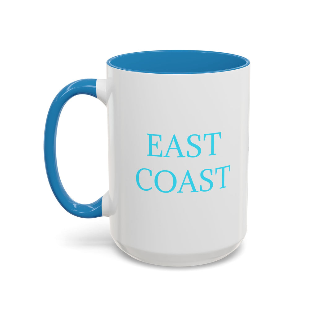 EAST Coast Coffee Mug — Coastal Blue Accent Ceramic Mug (11/15oz)