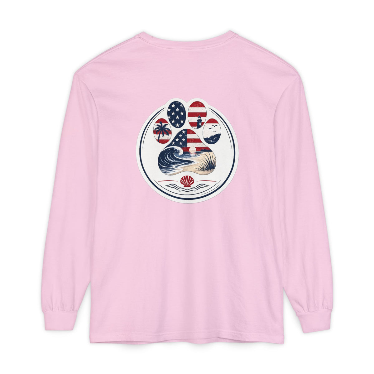 Patriotic Coast & Paws Signature Long Sleeve T‑Shirt