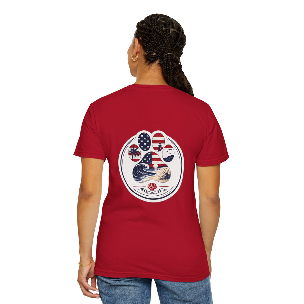 Coast & Paws Signature (Red, White & Blue) Unisex Garment-Dyed T-shirt