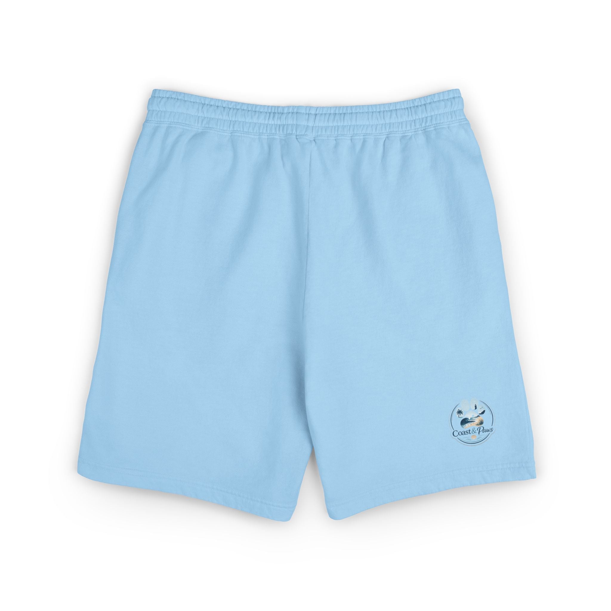 Beach Days Paw-Print Sweat Shorts — Lightweight Fleece Summer Lounge Shorts