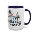 Treat Dealer Coffee Mug – Beach Paw Print Design (15oz)