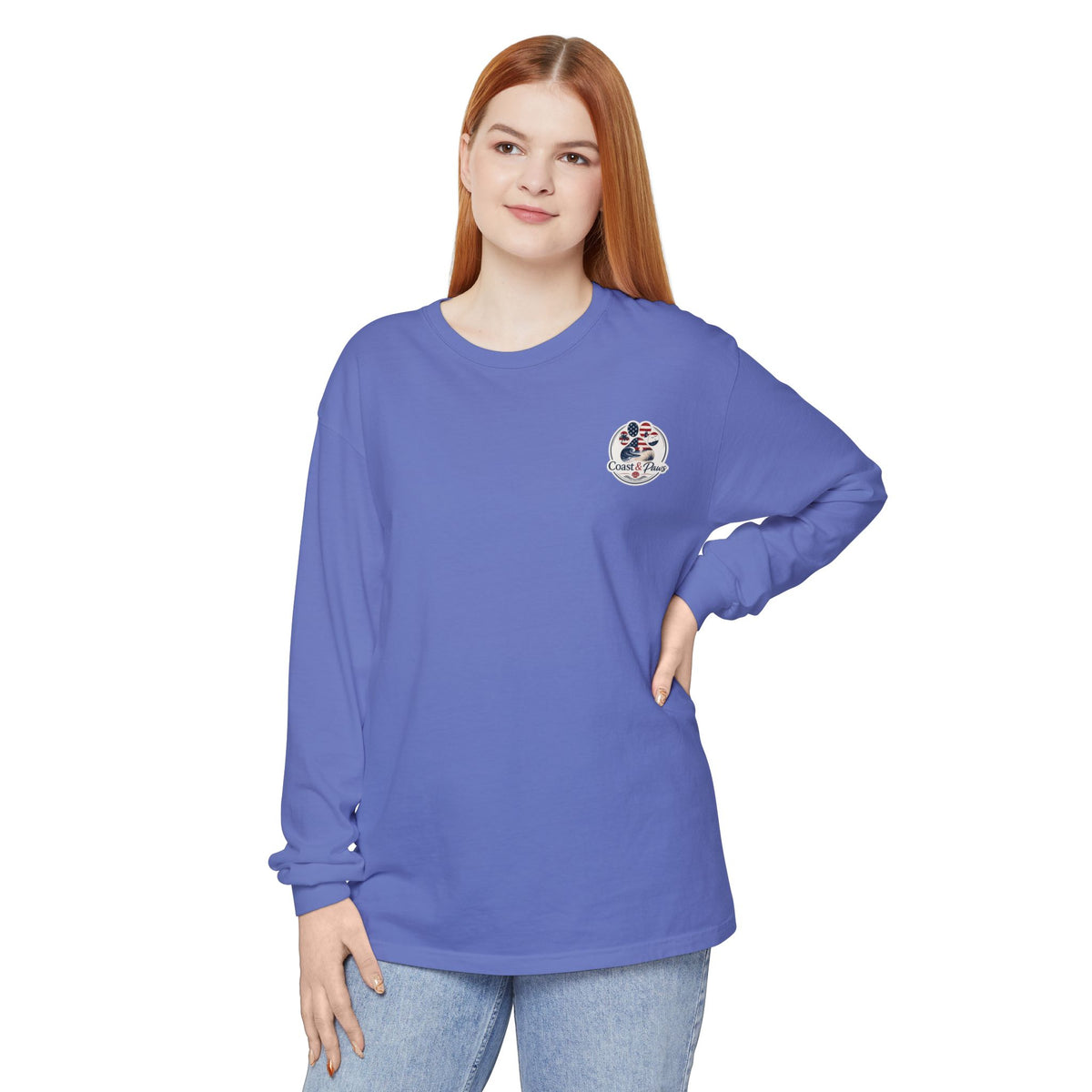 Patriotic Coast & Paws Signature Long Sleeve T‑Shirt