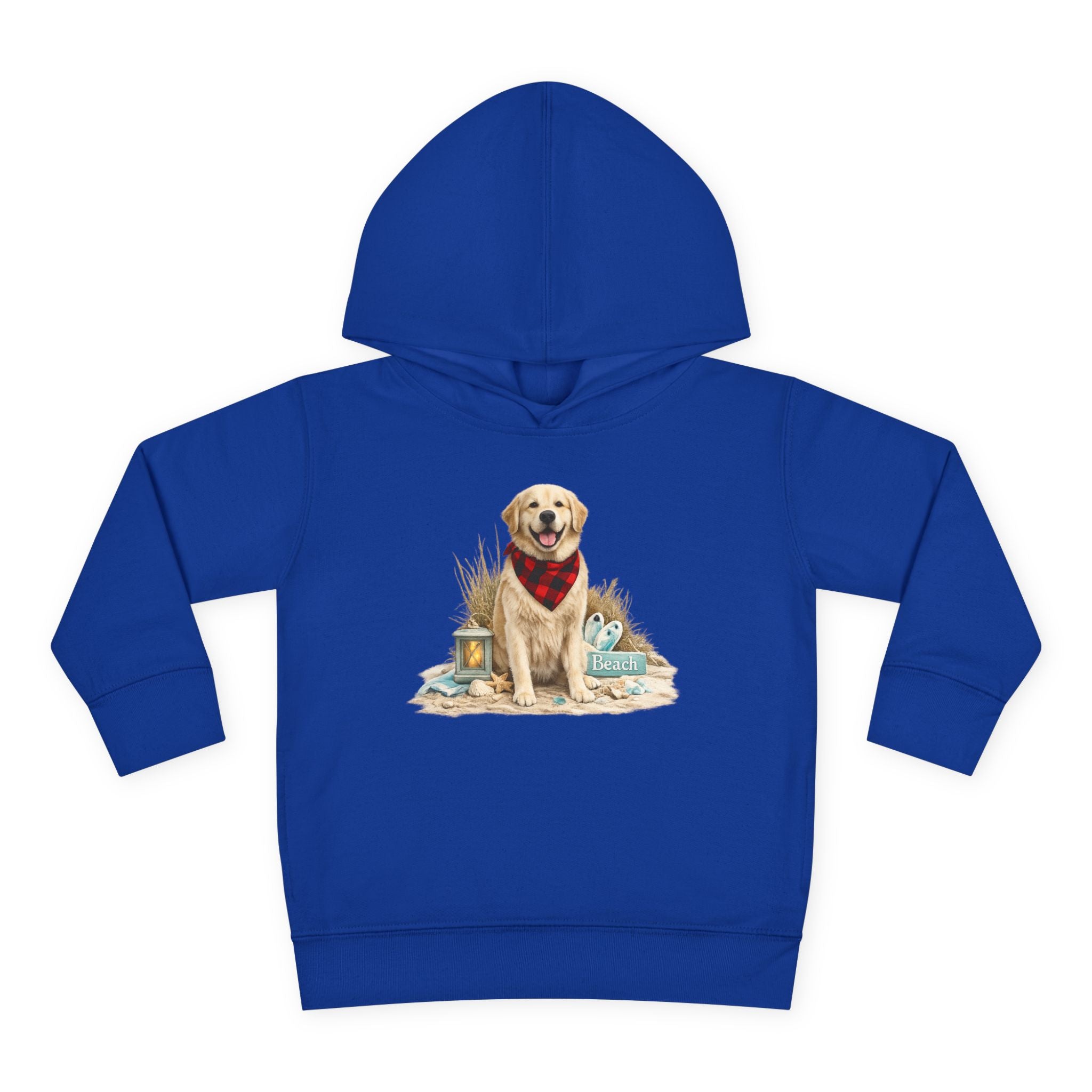 Toddler Hoodie — Golden Retriever with Bandana Graphic