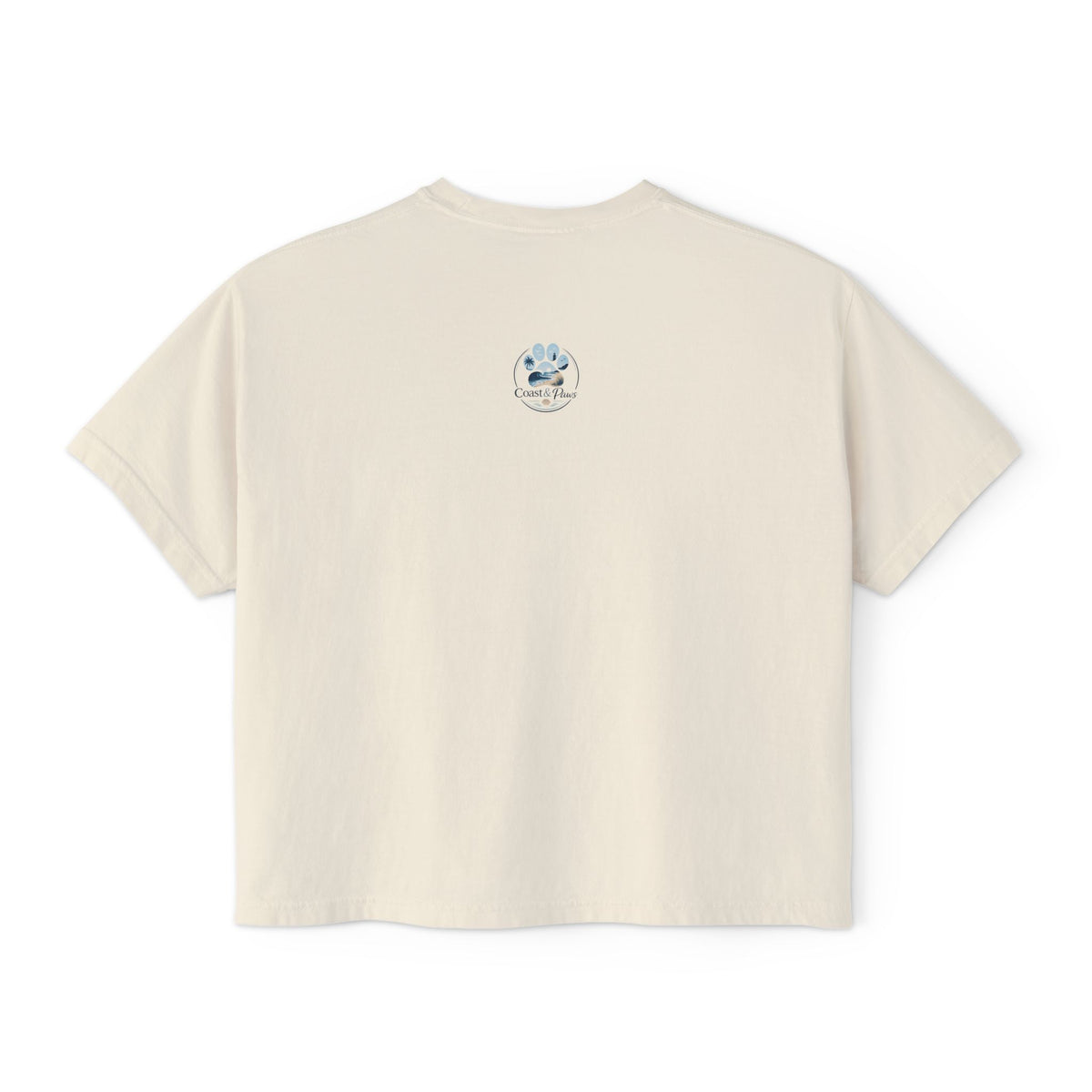 Boxy Tee "Beach Hair, Dog Hair, Same Thing" Paw Graphic