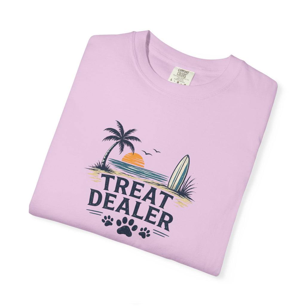 Treat Dealer Beach T-Shirt — Cute Dog Paw Surf Graphic
