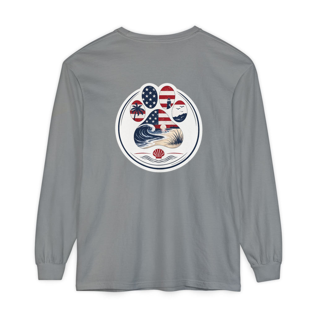Patriotic Coast & Paws Signature Long Sleeve T‑Shirt