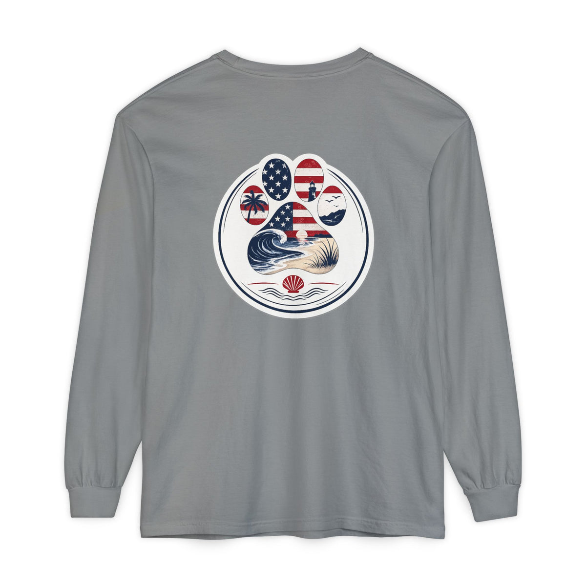 Patriotic Coast & Paws Signature Long Sleeve T‑Shirt