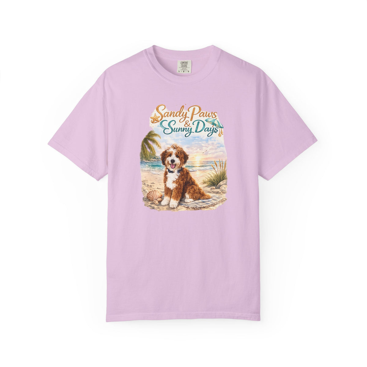 Sandy Paws Sunny Days T-Shirt — Unisex Comfort Colors Graphic Tee