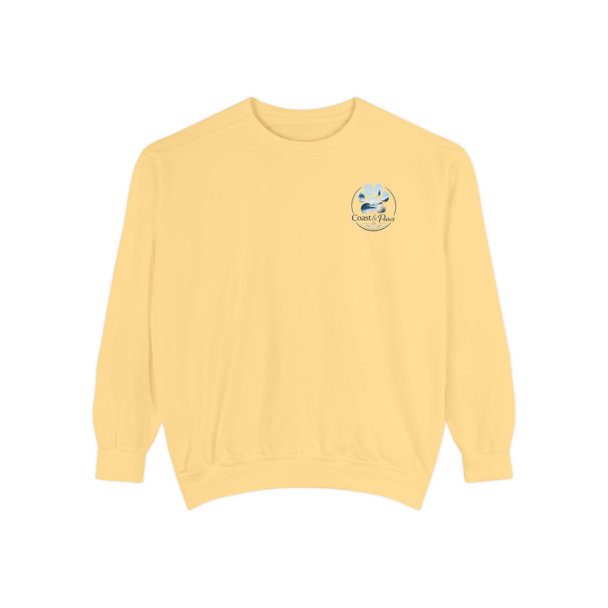 Paws in the Sand Sweatshirt | Anchor Paw Print Nautical Beach Design