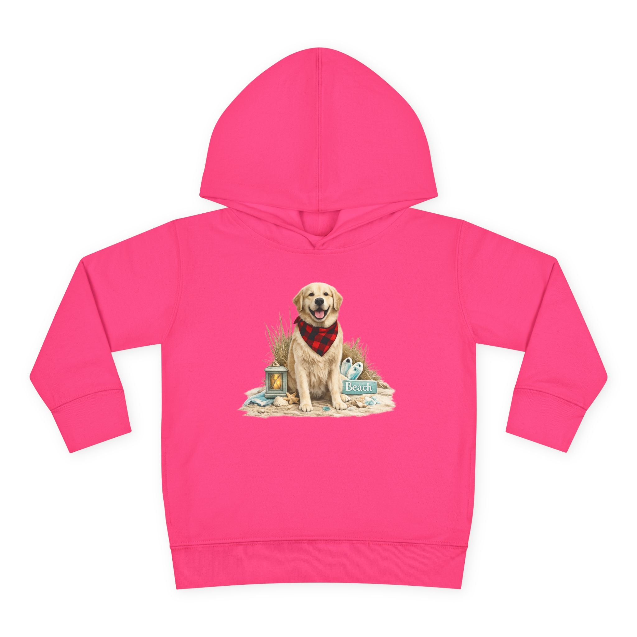 Toddler Hoodie — Golden Retriever with Bandana Graphic