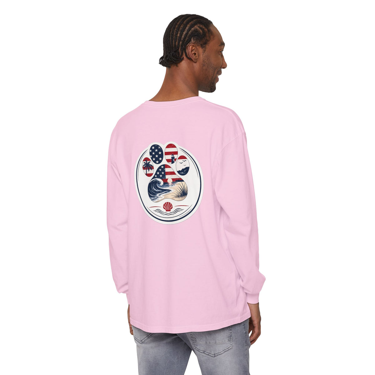 Patriotic Coast & Paws Signature Long Sleeve T‑Shirt