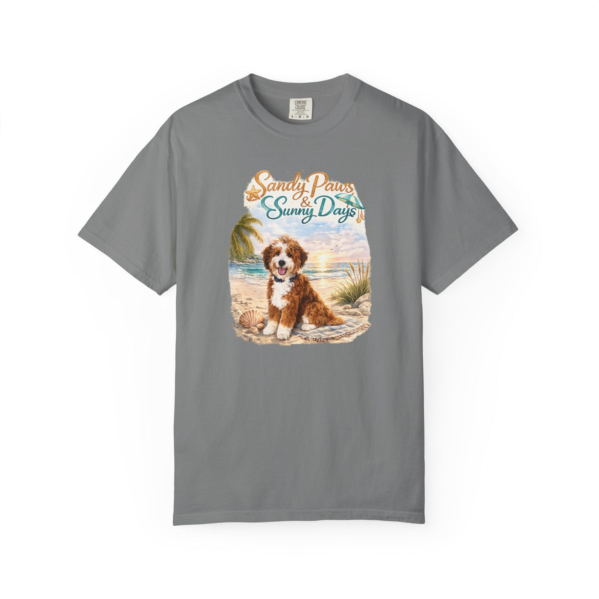 Sandy Paws Sunny Days T-Shirt — Unisex Comfort Colors Graphic Tee